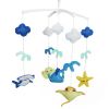 Ocean Baby Crib Mobile Infant Toy Baby Nursery Mobile Hanging Bed Decor for Boys Girls Baby Shower; Blue and Yellow Manta Ray