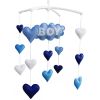 Blue Hearts Baby Boy Crib Mobile Infant Room Nursery Decor Hanging Musical Mobile Crib Toy