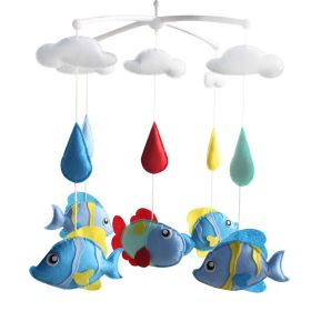 Cute Baby Crib Mobile Nursery Decor Colorful Ocean Fishes Musical Crib Mobile for Girls Boys Baby Shower Gift