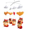 Handmade Baby Crib Mobile Baby Musical Mobile Nursery Room Hanging Animal Toy Decor; Orange Lovely Fox