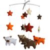 Orange Handmade Baby Crib Mobile Baby Shower Gift Boys Girls Nursery Room Decor; Cute Bears