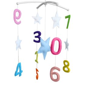 Handmade Numbers Baby Crib Mobile Nursery Room Decor Musical Mobile Crib Toy for Girls Boys