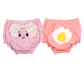 Baby Girls Bloomer Shorts Cartoon Cotton Diaper Covers Briefs for Infant Toddler, 2 Pack