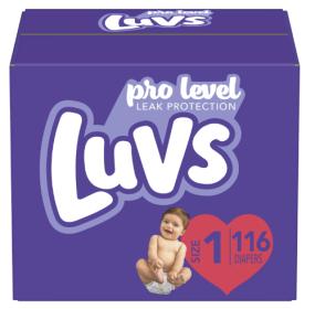 Luvs Pro Level Leak Protection Diapers, Size 1, 116 Count