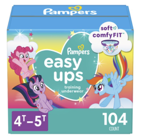 Pampers Easy Ups Training Underwear Girls Size 6 4T-5T, 104 Count