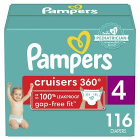 Pampers Cruisers 360 Enormous Pack Diapers Size 4, 116 Count