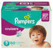 Pampers Cruisers Diapers Size 5, 60 Count