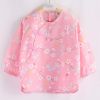 Pink Plum Blossom Baby Eating Smock Inner Waterproof Chinese Style Kids Bibs Long Sleeve Princess Apron