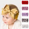 Baby Big Flower Bowknot Hairband Soft Nylon Girls Headband Elastic Kids Turband