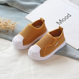 Girls Boys Casual Shoes Spring Infant Toddler Shoes Comfortable Non-slip Soft Bottom Children Sneakers Baby Kids Shoes (Option: Yellow-22)