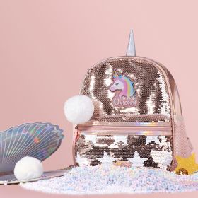 Girls Unicorn Backpacks (Color: gold)