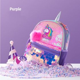 Girls Unicorn Backpacks (Color: purple)