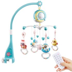 Musical Crib Bed Bell Rotating Mobile Star Projection Nursery Light Baby Rattle Toy (Color: Blue)