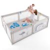 Large Baby Playpen with Pull Rings Ocean Balls and Cute Pattern