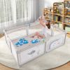 Large Baby Playpen with Pull Rings Ocean Balls and Cute Pattern